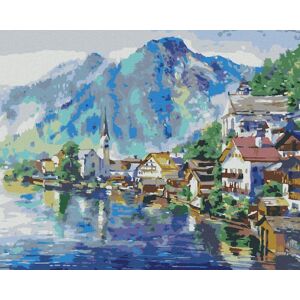 Diamondi – Diamantové maľovanie – KRAJINA RAKÚSKEJ DEDINY, 40 × 50 cm, vypnuté plátno na rám Diamondi – Diamantové maľovanie – KRAJINA RAKÚSKEJ DEDINY, 40 × 50 cm, vypnuté plátno na rám