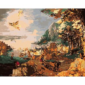 Diamondi – KRAJINA S PÁDOM IKARA (JOOS DE MOMPER ML), 40 × 50 cm, bez rámu a bez napnutia plátna Diamondi – KRAJINA S PÁDOM IKARA (JOOS DE MOMPER ML), 40 × 50 cm, bez rámu a bez napnutia plátna