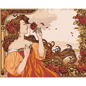 Diamondi – REPRODUKCIA ŽENA A RUŽE (ALFONS MUCHA), 40 × 50 cm, bez rámu a bez napnutia plátna Diamondi – REPRODUKCIA ŽENA A RUŽE (ALFONS MUCHA), 40 × 50 cm, bez rámu a bez napnutia plátna