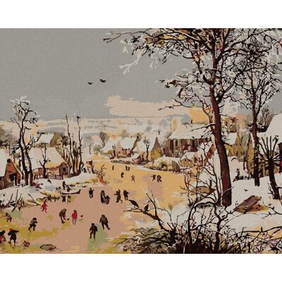 Diamondi – Diamantové maľovanie – ZIMNÁ KRAJINA S PASCOU NA VTÁKY (PIETER BRUEGEL), 40 × 50 cm, vypnuté plátno na rám Diamondi – Diamantové maľovanie – ZIMNÁ KRAJINA S PASCOU NA VTÁKY (PIETER BRUEGEL), 40 × 50 cm, vypnuté plátno na rám