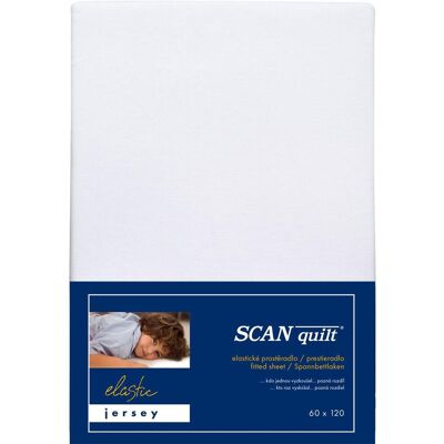 SCANquilt plachta do postieľky JERSEY ELASTIC LYCRA biela 60 × 120 cm SCANquilt plachta do postieľky JERSEY ELASTIC LYCRA biela 60 × 120 cm