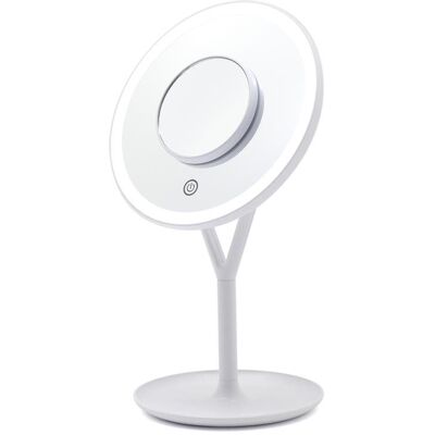 Bezdoteku LED kozmetické mejkapové zrkadlo Ypsilon okrúhle nabíjacie biele Bezdoteku LED kozmetické mejkapové zrkadlo Ypsilon okrúhle nabíjacie biele