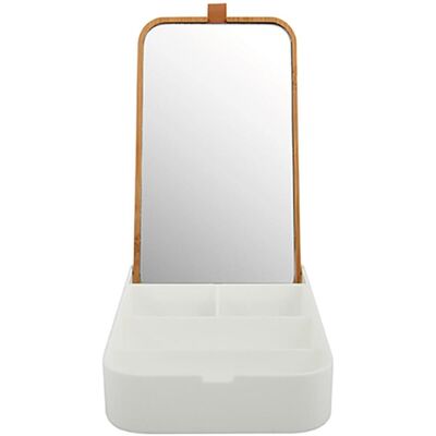 Spirella zrkadlo so šperkovnicou Alais, 22 × 13 × 23 cm, biele, plast, bambus Spirella zrkadlo so šperkovnicou Alais, 22 × 13 × 23 cm, biele, plast, bambus