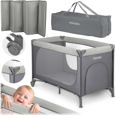 Ricokids Cestovná postieľka RK-240, 125 × 65 × 78 cm, svetlo sivá Ricokids Cestovná postieľka RK-240, 125 × 65 × 78 cm, svetlo sivá