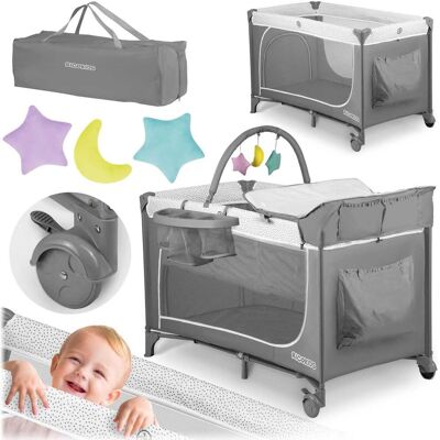 Ricokids Cestovná postieľka RK-241, 125 × 65 × 78 cm, sivá Ricokids Cestovná postieľka RK-241, 125 × 65 × 78 cm, sivá
