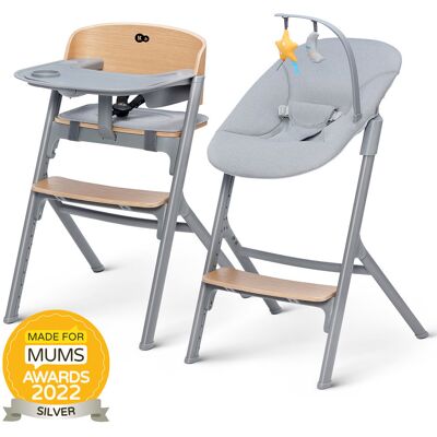 KINDERKRAFT SELECT Súprava jedálenská stolička Livy Oak + ležadlo Calmee, Premium KINDERKRAFT SELECT Súprava jedálenská stolička Livy Oak + ležadlo Calmee, Premium