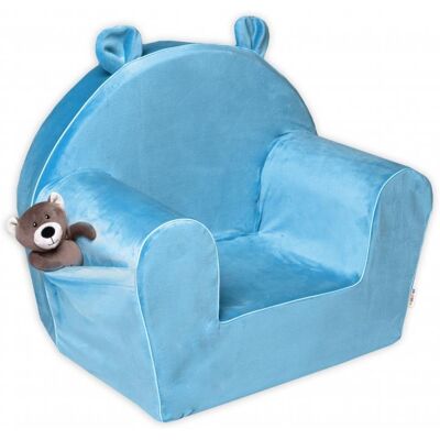 Baby Nellys Detské kresielko Teddy Velvet s bočným vreckom, modré Baby Nellys Detské kresielko Teddy Velvet s bočným vreckom, modré