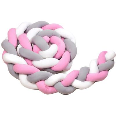 T-TOMI Pletený mantinel 220 cm White + Grey + Pink T-TOMI Pletený mantinel 220 cm White + Grey + Pink