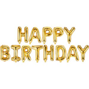 PARTYDECO Fóliový balónik, 340 × 35 cm, Happy Birthday, zlatý PARTYDECO Fóliový balónik, 340 × 35 cm, Happy Birthday, zlatý