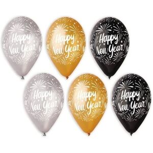 GoDan Latexové balóniky - Happy New Year - Silvester - 6 ks - 30 cm GoDan Latexové balóniky - Happy New Year - Silvester - 6 ks - 30 cm
