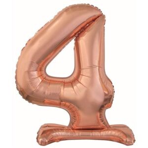 GoDan Balón fóliový číslica ružovo zlatá/rose gold na podstavci, 74 cm – 4 GoDan Balón fóliový číslica ružovo zlatá/rose gold na podstavci, 74 cm – 4