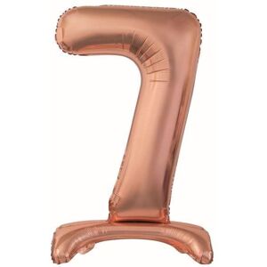 GoDan Balón fóliový číslica ružovo zlatá/rose gold na podstavci, 74 cm – 7 GoDan Balón fóliový číslica ružovo zlatá/rose gold na podstavci, 74 cm – 7