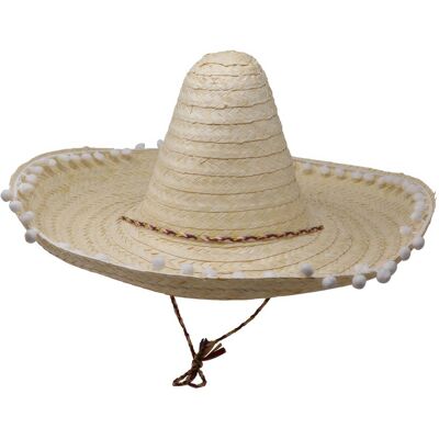 GUIRCA Slamený klobúk sombrero s brmbolcami - mexiko 50 cm GUIRCA Slamený klobúk sombrero s brmbolcami - mexiko 50 cm