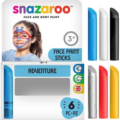Snazaroo Face Paint Sticks Adventure 6 ks Snazaroo Face Paint Sticks Adventure 6 ks