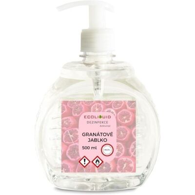 Ecoliquid ANTIVIRAL dezinfekcia na ruky Granátové jablko 500 ml pumpička Ecoliquid ANTIVIRAL dezinfekcia na ruky Granátové jablko 500 ml pumpička