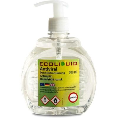 Ecoliquid ANTIVIRAL dezinfekcia na ruky Pomaranč & klinček 500 ml pumpička Ecoliquid ANTIVIRAL dezinfekcia na ruky Pomaranč & klinček 500 ml pumpička