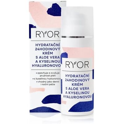 RYOR Hydratačný 24h krém s aloe vera a kyselinou hyalurónovou 50 ml RYOR Hydratačný 24h krém s aloe vera a kyselinou hyalurónovou 50 ml