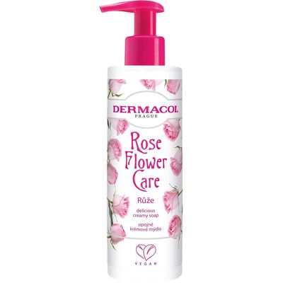 DERMACOL Flower care krémové mydlo na ruky Ruže 250 ml DERMACOL Flower care krémové mydlo na ruky Ruže 250 ml