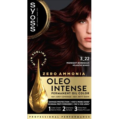 SYOSS Oleo Intense 3 – 22 Polnočná bordó 50 ml SYOSS Oleo Intense 3 – 22 Polnočná bordó 50 ml