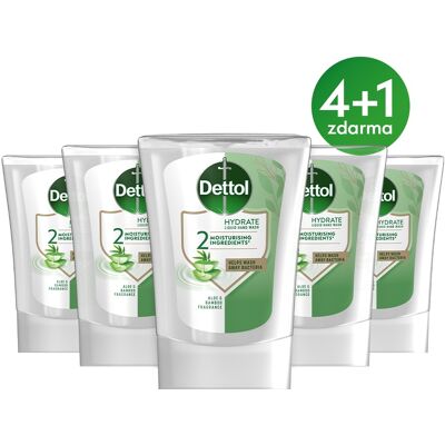 DETTOL Náhradná náplň do bezdotykového dávkovača Aloe Vera 250 ml 4+1 DETTOL Náhradná náplň do bezdotykového dávkovača Aloe Vera 250 ml 4+1