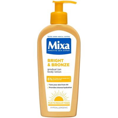 MIXA Bright & Bronze telové mlieko s postupným opaľovaním, 250 ml MIXA Bright & Bronze telové mlieko s postupným opaľovaním, 250 ml