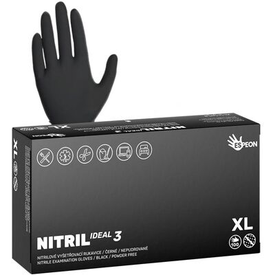ESPEON Nitril Ideal3 čierne veľ. XL, 100 ks ESPEON Nitril Ideal3 čierne veľ. XL, 100 ks