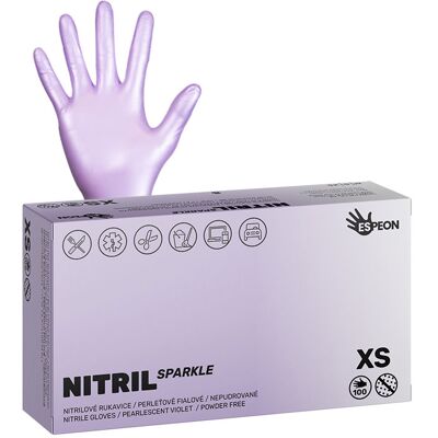 ESPEON Nitril Sparkle perleťovo fialové veľ. XS, 100 ks ESPEON Nitril Sparkle perleťovo fialové veľ. XS, 100 ks