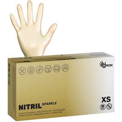 ESPEON Nitril Sparkle perleťovo zlaté veľ. XS, 100 ks ESPEON Nitril Sparkle perleťovo zlaté veľ. XS, 100 ks