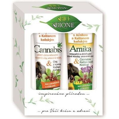 BIONE COSMETICS Darčeková súprava Cannabis a Arnika 600 ml BIONE COSMETICS Darčeková súprava Cannabis a Arnika 600 ml