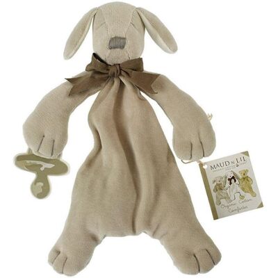 Maud N Lil Maznáčik Psík s príchytkou na cumlík hnedo-sivý Maud N Lil Maznáčik Psík s príchytkou na cumlík hnedo-sivý
