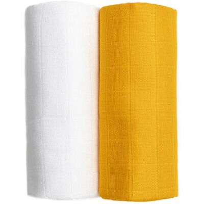 T-TOMI Tetra osušky Exclusive Collection White + Mustard T-TOMI Tetra osušky Exclusive Collection White + Mustard