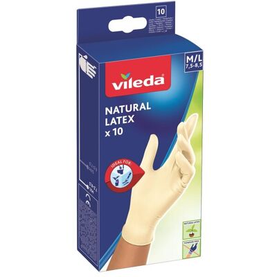VILEDA Natural Latex rukavice M/L 10 ks VILEDA Natural Latex rukavice M/L 10 ks