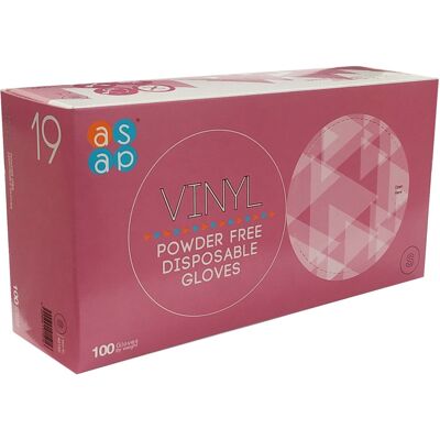 ASAP Vinylové rukavice bez púdru 100 ks S ASAP Vinylové rukavice bez púdru 100 ks S