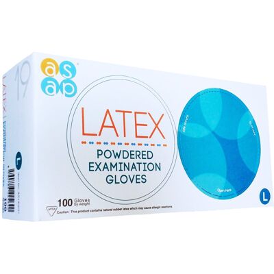 ASAP Latexové rukavice s púdrom 100 ks L ASAP Latexové rukavice s púdrom 100 ks L