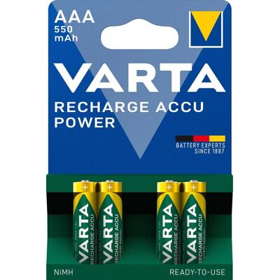 Varta nabíjateľná batéria Recharge Accu Power AAA 550 mAh R2U 4 ks Varta nabíjateľná batéria Recharge Accu Power AAA 550 mAh R2U 4 ks