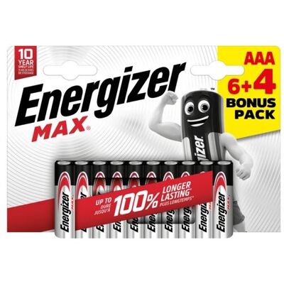 Energizer MAX AAA 6+4 zadarmo Energizer MAX AAA 6+4 zadarmo