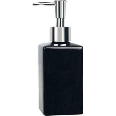 Spirella Dávkovač mydla QUADRO, keramika, 300 ml, čierny Spirella Dávkovač mydla QUADRO, keramika, 300 ml, čierny