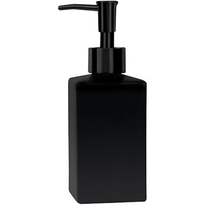 Spirella Dávkovač mydla QUADRO, keramika, 300 ml, matne čierny Spirella Dávkovač mydla QUADRO, keramika, 300 ml, matne čierny