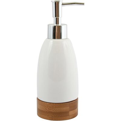 Spirella Dávkovač mydla TALLINN, keramika, drevo, 250 ml, biely Spirella Dávkovač mydla TALLINN, keramika, drevo, 250 ml, biely