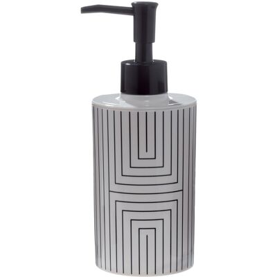 Spirella Dávkovač mydla GRAPHIC, polyresin, 380 ml, bielo-čierny Spirella Dávkovač mydla GRAPHIC, polyresin, 380 ml, bielo-čierny