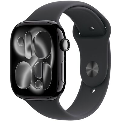 Apple Watch Series 11 46 mm Klavírny čierny hliník s čiernym športovým remienkom – M/L Apple Watch Series 11 46 mm Klavírny čierny hliník s čiernym športovým remienkom – M/L