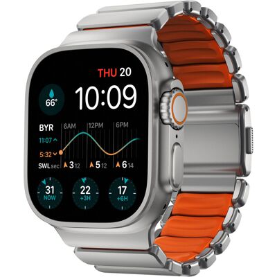 Nomad Stratos Band AW 45/46/49 mm Natural Titanium Ultra Orange FKM Nomad Stratos Band AW 45/46/49 mm Natural Titanium Ultra Orange FKM