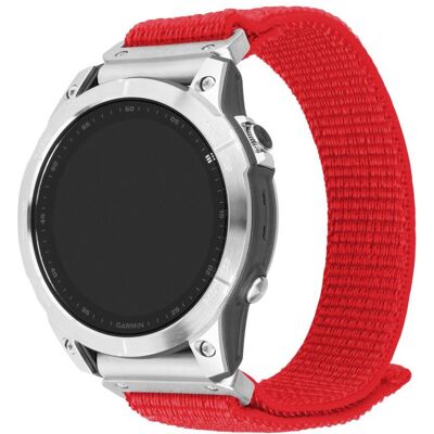 FIXED Nylon Sporty Strap na Garmin QuickFit 22 mm červený FIXED Nylon Sporty Strap na Garmin QuickFit 22 mm červený