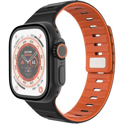 FIXED Silicone Magnetic Strap na Apple Watch 44/45/46/49 mm čierny FIXED Silicone Magnetic Strap na Apple Watch 44/45/46/49 mm čierny