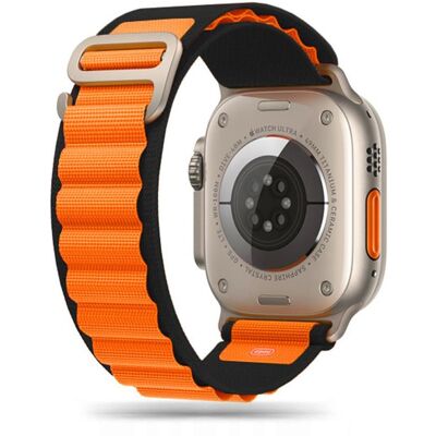 Tech-Protect Nylon na Apple Watch 42/44/45/49 mm, black/orange Tech-Protect Nylon na Apple Watch 42/44/45/49 mm, black/orange