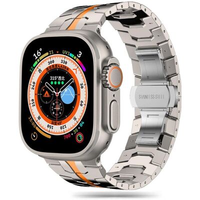 Tech-Protect Stainless Line na Apple Watch 42/44/45/49 mm, titanium/orange Tech-Protect Stainless Line na Apple Watch 42/44/45/49 mm, titanium/orange