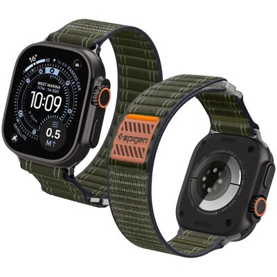 Spigen Fabric Band Hook a Loop Apple Watch 49 mm/46 mm/45 mm/44 mm Green Spigen Fabric Band Hook a Loop Apple Watch 49 mm/46 mm/45 mm/44 mm Green