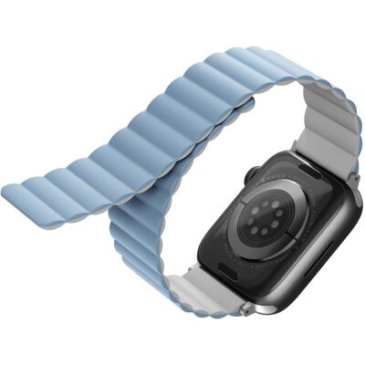 Uniq Revix Reversible Magnetic remienok na Apple Watch 49/45/44/42 mm biely/modrý Uniq Revix Reversible Magnetic remienok na Apple Watch 49/45/44/42 mm biely/modrý