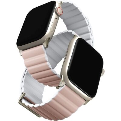 Uniq Revix Premium Edition Reversible Magnetic remienok na Apple Watch 41/40/38 mm ružový/biely Uniq Revix Premium Edition Reversible Magnetic remienok na Apple Watch 41/40/38 mm ružový/biely