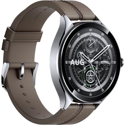 Xiaomi Watch 2 Pro – 4G LTE Silver Case with Brown Leather Strap Xiaomi Watch 2 Pro – 4G LTE Silver Case with Brown Leather Strap